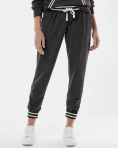 J. America 8654 Women’s Relay Joggers – Black (on model)
