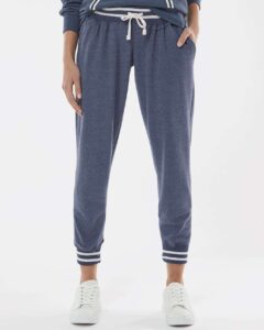 J. America 8654 Women’s Relay Joggers – Navy (on model)