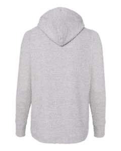 J. America 8680 Women’s Teddy Fleece Hooded Sweatshirt – Smoke Heather (back)