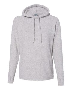 J. America 8680 Women’s Teddy Fleece Hooded Sweatshirt – Smoke Heather