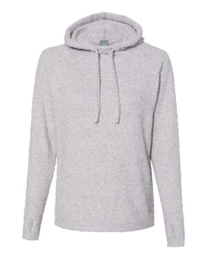 J. America 8680 Women’s Teddy Fleece Hooded Sweatshirt – Smoke Heather