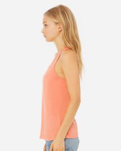BELLA + CANVAS 6008 Women’s Jersey Racerback Tank – Sunset (on model side)