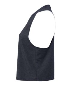 BELLA + CANVAS 6682 Women’s Racerback Crop Tank – Heather Navy (side)