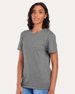 JERZEES 560MR Premium Blend Ring-Spun T-Shirt – Oxford (on model side)