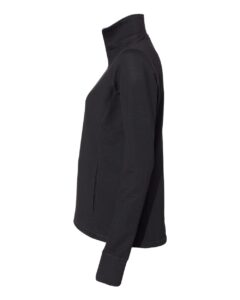 J. America 8433 Women’s Omega Stretch Quarter-Zip Pullover – Black Triblend (side)