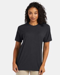 Hanes 4980 Unisex Perfect-T T-Shirt – Charcoal Heather (on model)