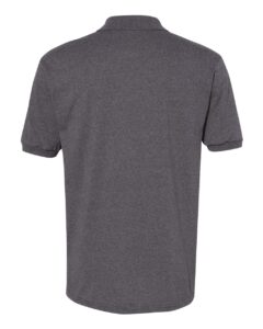 Hanes 054X Unisex EcoSmart® Jersey Polo – Charcoal Heather (back)