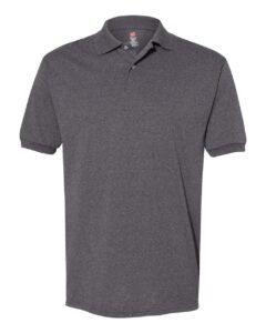 Hanes 054X Unisex EcoSmart® Jersey Polo – Charcoal Heather