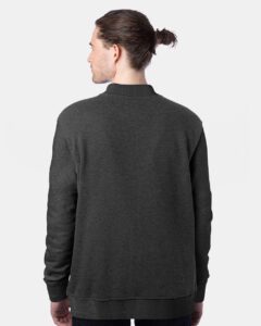 Champion CO100 Unisex Bomber Jacket – Charcoal Heather (on model back)