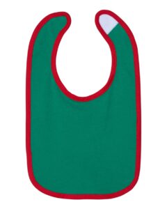 Rabbit Skins 1004 Infant Contrast Trim Premium Jersey Bib – Kelly/ Red (side)