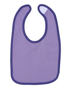 Rabbit Skins 1004 Infant Contrast Trim Premium Jersey Bib – Lavender/ Purple (side)