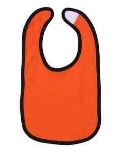 Rabbit Skins 1004 Infant Contrast Trim Premium Jersey Bib – Orange/ Black (side)