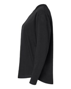 LAT 3508 Women’s Fine Jersey Long Sleeve Tee – Black (side)