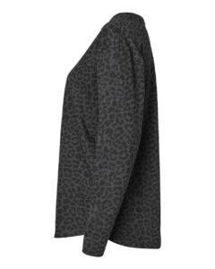 LAT 3508 Women’s Fine Jersey Long Sleeve Tee – Black Leopard (side)