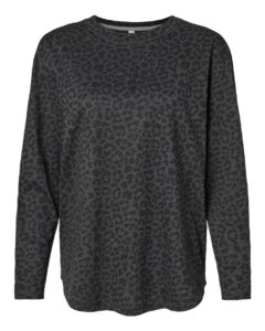 LAT 3508 Women’s Fine Jersey Long Sleeve Tee – Black Leopard
