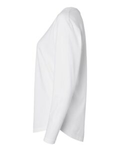 LAT 3508 Women’s Fine Jersey Long Sleeve Tee – White (side)