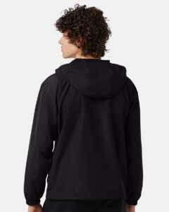 Champion CO200 Unisex Packable Anorak Jacket – Black (on model back)