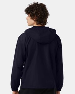 Champion CO200 Unisex Packable Anorak Jacket – Navy (on model back)