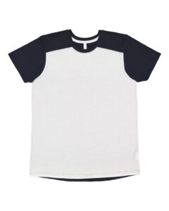 LAT 6911 Unisex Forward Shoulder Fine Jersey Tee – White/ Navy