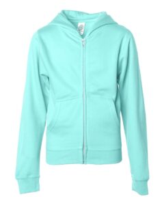 Independent Trading Co. SS4001YZ Youth Midweight Full-Zip Hooded Sweatshirt – Mint