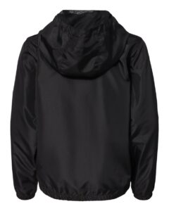 Independent Trading Co. EXP24YWZ Youth Lightweight Windbreaker Full-Zip Jacket – Black (back)