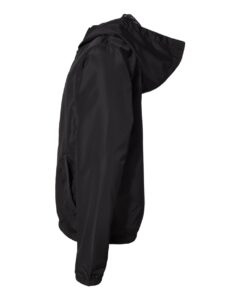 Independent Trading Co. EXP24YWZ Youth Lightweight Windbreaker Full-Zip Jacket – Black (side)