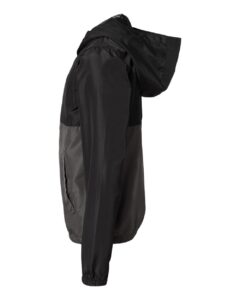 Independent Trading Co. EXP24YWZ Youth Lightweight Windbreaker Full-Zip Jacket – Black/ Graphite (side)