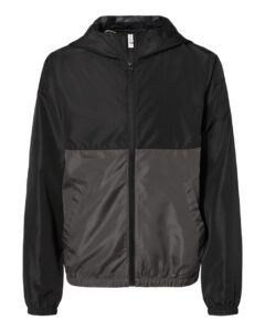 Independent Trading Co. EXP24YWZ Youth Lightweight Windbreaker Full-Zip Jacket – Black/ Graphite