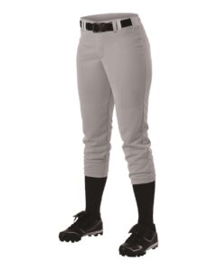 Alleson Athletic 605PBWY Girls’ Fastpitch Softball Pants with Belt Loops – Grey (side)