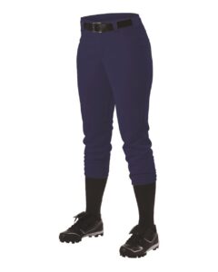 Alleson Athletic 605PBWY Girls’ Fastpitch Softball Pants with Belt Loops – Navy (side)