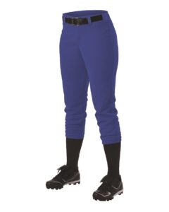 Alleson Athletic 605PBWY Girls’ Fastpitch Softball Pants with Belt Loops – Royal (side)