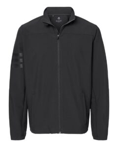 Adidas A267 Men’s Wind Resistant Full-Zip Jacket – Black/ Black