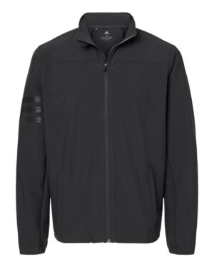 Adidas A267 Men’s Wind Resistant Full-Zip Jacket – Black/ Black