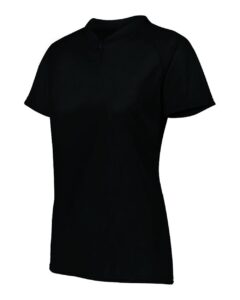 Augusta Sportswear 1567 Women’s Attain Two-Button Jersey – Black (side)
