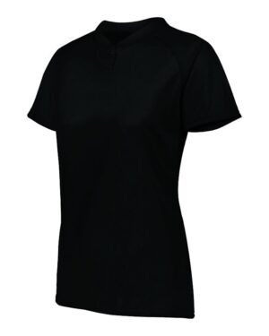 Augusta Sportswear 1567 Women’s Attain Two-Button Jersey – Black (side)
