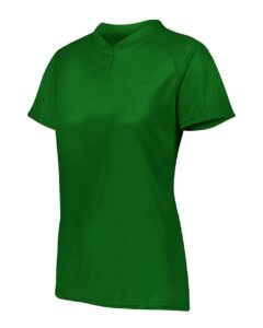 Augusta Sportswear 1567 Women’s Attain Two-Button Jersey – Dark Green (side)