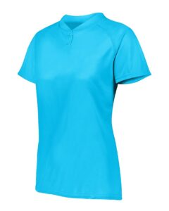 Augusta Sportswear 1567 Women’s Attain Two-Button Jersey – Power Blue (side)