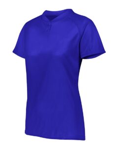 Augusta Sportswear 1567 Women’s Attain Two-Button Jersey – Purple (side)