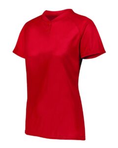Augusta Sportswear 1567 Women’s Attain Two-Button Jersey – Red (side)