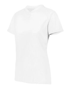 Augusta Sportswear 1567 Women’s Attain Two-Button Jersey – White (side)