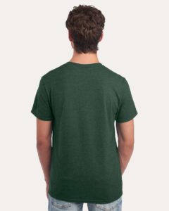 JERZEES 560MR Premium Blend Ring-Spun T-Shirt – Forest Green Heather (on model back)
