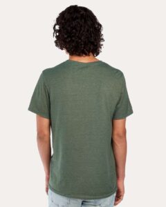 JERZEES 560MR Premium Blend Ring-Spun T-Shirt – Military Green Heather (on model back)