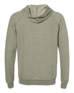 JERZEES 90MR Unisex Snow Heather French Terry Raglan Hooded Sweatshirt – Military Green (back)