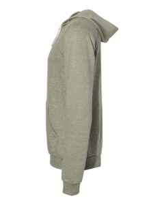 JERZEES 90MR Unisex Snow Heather French Terry Raglan Hooded Sweatshirt – Military Green (side)