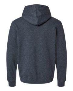 JERZEES 700MR Unisex Eco™ Premium Blend Ring-Spun Hooded Sweatshirt – Black Ink Heather (back)