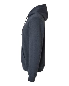 JERZEES 700MR Unisex Eco™ Premium Blend Ring-Spun Hooded Sweatshirt – Black Ink Heather (side)
