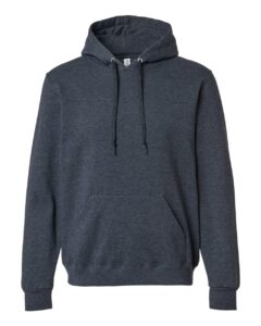 JERZEES 700MR Unisex Eco™ Premium Blend Ring-Spun Hooded Sweatshirt – Black Ink Heather