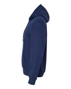 JERZEES 700MR Unisex Eco™ Premium Blend Ring-Spun Hooded Sweatshirt – J. Navy (side)