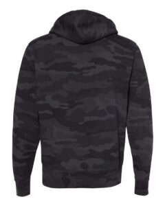 Independent Trading Co. AFX90UN Unisex Lightweight Hooded Sweatshirt – Black Camo (back)