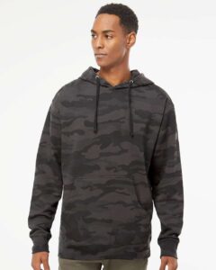 Independent Trading Co. SS4500 Unisex Midweight Hooded Sweatshirt – Black Camo (on model)
